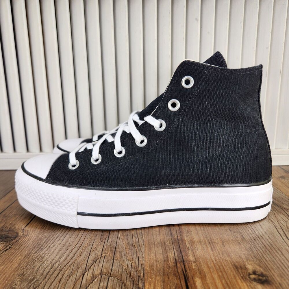 Converse CTAS Lift Hi Platform Sneakers Womens Sz 8.5 Black White Shoes 560845F - Picture 4 of 11